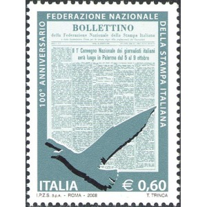 ITALIA - 2008 - 100° della Federazione Nazionale Stampa Italiana - 1 v.