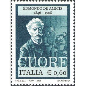 ITALIA - 2008 - 100° della morte di Edmondo De Amicis - 1 v.