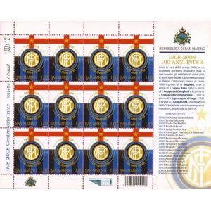 SAN MARINO - 2008 - 100° della squadra di calcio Inter - 1 MF da 12 v. con illustrazione