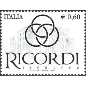 ITALIA - 2008 - 200° della Casa Ricordi - 1 v.