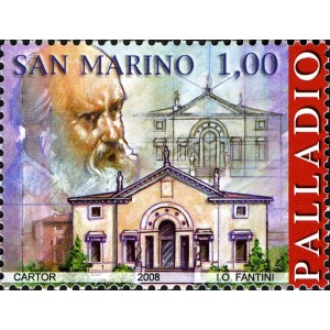 SAN MARINO - 2008 - 500° della nascita di Andrea Palladio - 1 v. con codice a barre