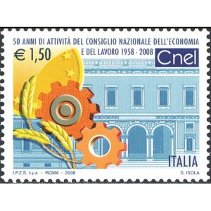 ITALIA - 2008 - 50° del Consiglio Nazionale dell'Economia e del Lavoro CNEL - 1 v.