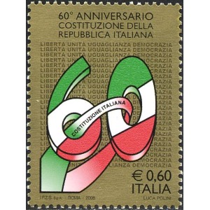 ITALIA - 2008 - 60° della Costituzione Italiana - 1 v.