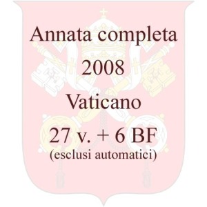 VATICANO - 2008 - Annata completa - 27 v. (escluso francobollo automatico AF18) + 6 BF