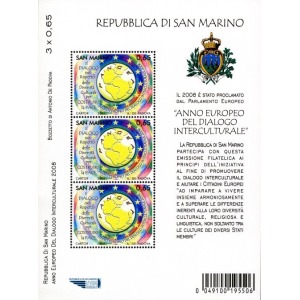 SAN MARINO - 2008 - Anno europeo del Dialogo Interculturale - 1 BF con codice a barre