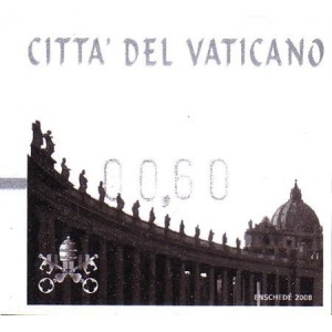 VATICANO - 2008 - Automatici: Basilica e colonnato di San Pietro con valore facciale 00,60 stampato - 1 v.