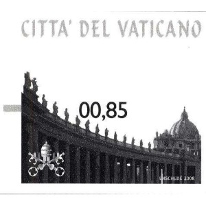 VATICANO - 2008 - Automatici: Basilica e colonnato di San Pietro con valore facciale 00,85 stampato - 1 v.