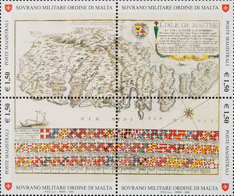 2008 Carte tavole geografiche 4 v. in blocco S.M.O.M. SMOM S.M.O.M. - 2008 - Carte tavole geografiche - 4 v. in blocco