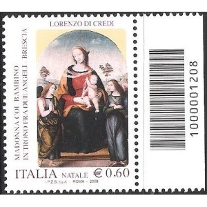 ITALIA - 2008 - Natale (solo 0,60 €) - 1 v. con codice a barre