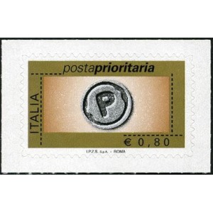 ITALIA - 2008 - Posta Prioritaria 0,80 € senza millesimo - 1 v. senza etichetta