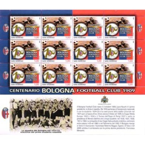 SAN MARINO - 2009 - 100° del Bologna Football Club - 1 MF da 12 v. con illustrazione