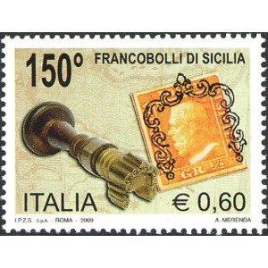 ITALIA - 2009 - 150° dei primi francobolli di Sicilia - 1 v.