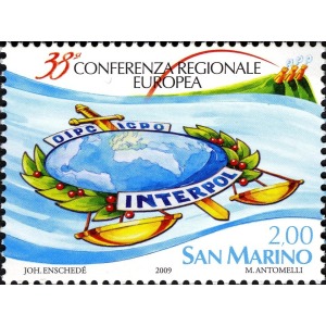 SAN MARINO - 2009 - 38° conferenza dell'ICPO INTERPOL - 1 MF da 20 v. con illustrazione