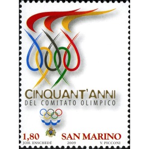 SAN MARINO - 2009 - 50° del Comitato Olimpico Nazionale Sammarinese - 1 MF da 12 v.