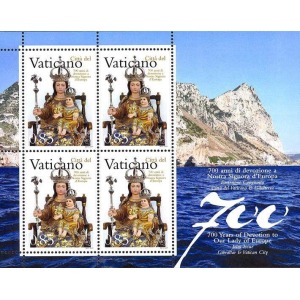 VATICANO - 2009 - 700 anni di Devozione a Nostra Signora d'Europa - 1 BF (E.C. di Vaticano con Gibilterra)