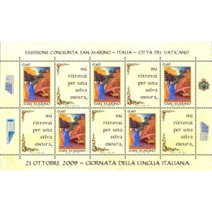 SAN MARINO - 2009 - Giornata della Lingua Italiana - 1 BF (E.C. di San Marino con Italia, Vaticano)