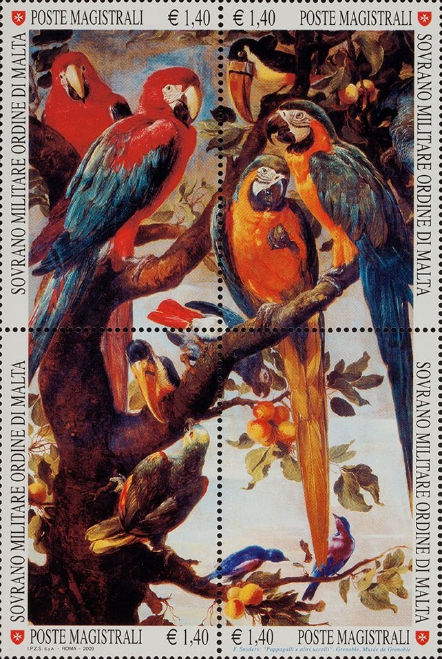 2009 Natura e arte Frans Snyders 4 v. in blocco S.M.O.M. SMOM S.M.O.M. - 2009 - Natura e arte: Frans Snyders - 1 MF da 4 blocchi