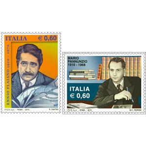 ITALIA - 2010 - 100° della nascita di Ennio Flaiano e Mario Pannunzio - 2 v.