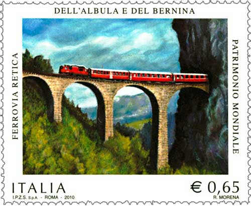 2010 100° delle Ferrovie dell Albula e del Bernina 1 v. Italia ITALIA - 2010 - 100° delle Ferrovie dell'Albula e del Bernina - 1 v.