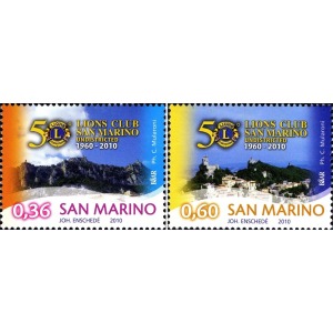 SAN MARINO - 2010 - 50° del Lions Club San Marino - 2 v.