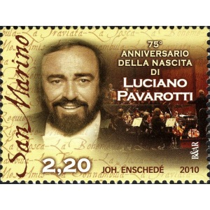 SAN MARINO - 2010 - 75° della nascita di Luciano Pavarotti - 1 v.