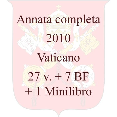 2010 Annata completa 27 v. 7 BF 1 minilibro con accessori Vaticano VATICANO - 2010 - Annata completa - 27 v. + 7 BF + 1 minilibro con accessori