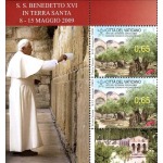 VATICANO - 2010 - I viaggi nel mondo di Papa Benedetto XVI - 3 coppie verticali da BF (E.C. di Vaticano con Israele)