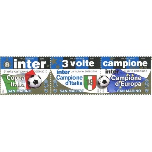 SAN MARINO - 2010 - Inter tre volte campione - 3 v. in trittico