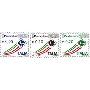 ITALIA - 2010 - Posta Italiana 0,05 €, 0,10 € e 0,20 € - 3 v.