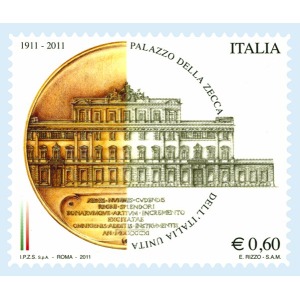 ITALIA - 2011 - 100° del Palazzo della Zecca dell'Italia Unita - 1 v.
