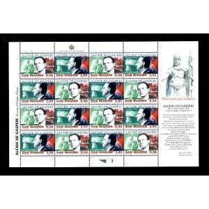 SAN MARINO - 2011 - 130° della nascita di Alcide De Gasperi - 1 MF da 8 coppie con illustrazione