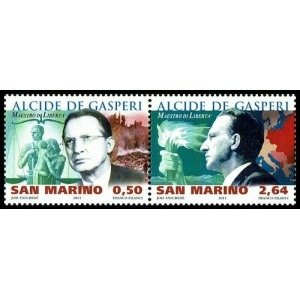 SAN MARINO - 2011 - 130° della nascita di Alcide De Gasperi - 2 v. in coppia
