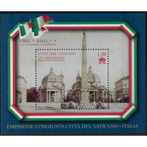VATICANO - 2011 - 150° dell'Unità d'Italia - 1 BF (E.C. di Vaticano con Italia)