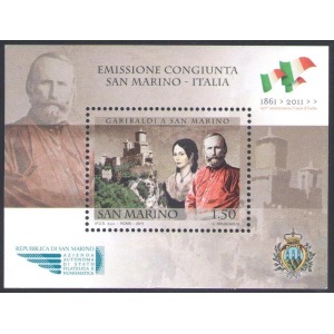 SAN MARINO - 2011 - 150° della cittadinanza onoraria sammarinese a Giuseppe Garibaldi - 1 BF (E.C. di San Marino con Italia)
