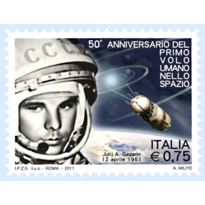 ITALIA - 2011 - 50° del primo volo umano nello spazio - 1 v.