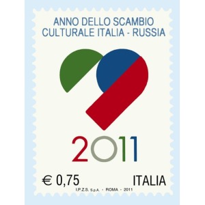 ITALIA - 2011 - Anno dello scambio culturale Italia-Russia - 1 v. (E.C. di Italia con Russia)