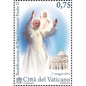 VATICANO - 2011 - Beatificazione di Papa Giovanni Paolo II - 1 v. da BF (E.C. di Vaticano con Polonia)