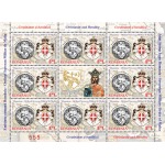 ROMANIA - 2012 - Cristianesimo e Araldica - 1 MF da 8 v. stampa in offset + tipografia (E.C. di Romania con S.M.O.M.)