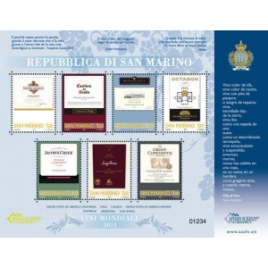 SAN MARINO - 2012 - Grandi vini mondiali - 1 BF