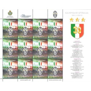 SAN MARINO - 2012 - Juventus campione d'Italia - 1 MF da 12 v. con illustrazione
