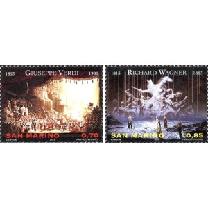 SAN MARINO - 2013 - 200° della nascita di Giuseppe Verdi e Richard Wagner - 2 v.