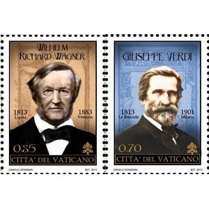 VATICANO - 2013 - 200° della nascita di Giuseppe Verdi e di Richard Wagner - 2 v.