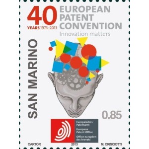 SAN MARINO - 2013 - 40° della firma della Convenzione sulla Concessione dei Brevetti Europei - 1 v.