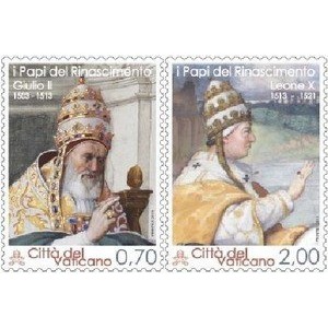 VATICANO - 2013 - 500° della nascita di Papa Giulio II e dell'elezione di Papa Leone X - 2 v.