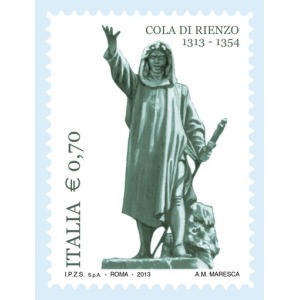 ITALIA - 2013 - 700° della nascita di Cola di Rienzo - 1 v.
