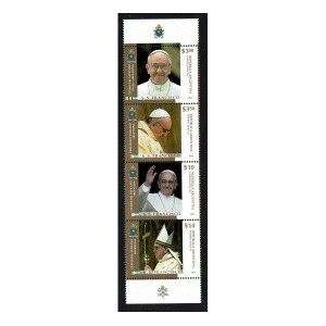 ARGENTINA - 2013 - Elezione di Papa Francesco - 4 v. in striscia verticale (E.C. di Argentina con Italia, Vaticano)