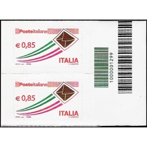 ITALIA - 2013 - Posta Italiana 0,85 € e 1,90 € - 2 v. con codice a barre