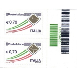ITALIA - 2013 - VARIETÀ Posta Italiana 0,70 € busta oro - 1 v. con codice a barre