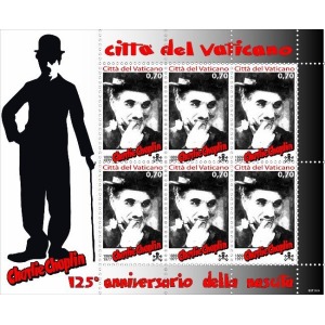 VATICANO - 2014 - 125° della nascita di Charlie Chaplin - 1 MF da 6 v. con illustrazione