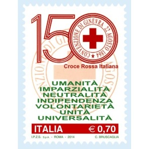 ITALIA - 2014 - 150° della Croce Rossa Italiana - 1 v.